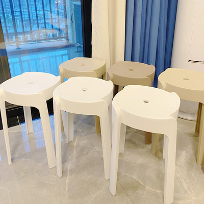 塑料凳子可叠放家用加厚结实耐用风车圆凳客厅餐桌高椅子熟胶板凳