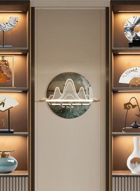 新中式高端客厅酒柜玄关博古架摆件禅意样板间高级感国风软装饰品