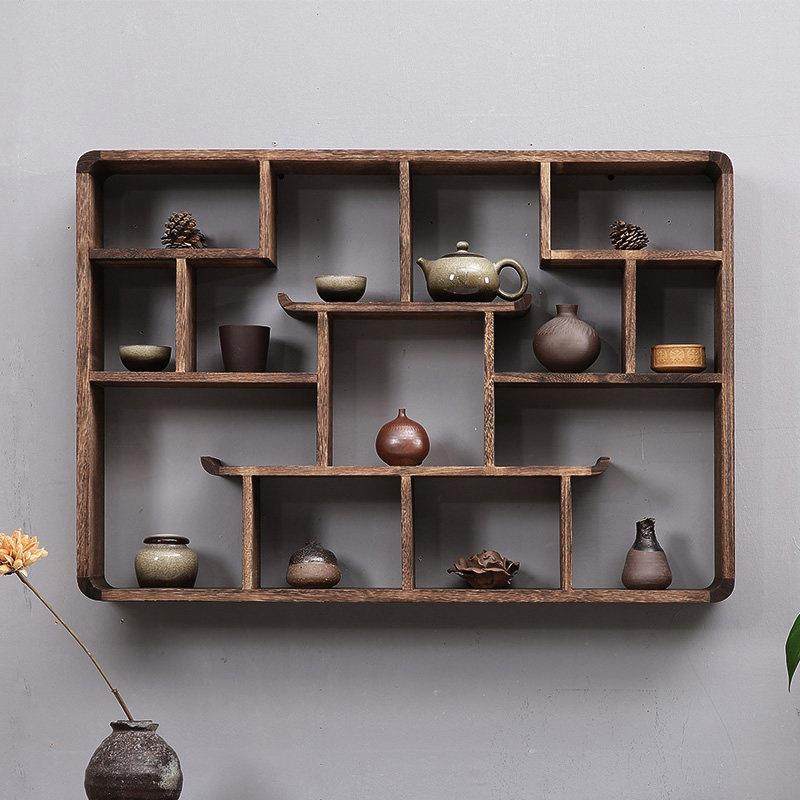 墙上置物架墙壁实木架子隔板博古架壁挂式挂墙装饰创意客厅中式,住宅家具,搁板/置物架/家用陈列架,淘宝优惠券,粉丝福利购,淘宝优惠卷