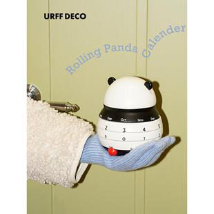Urff Deco熊猫转万年历生日礼物创意台历斯堪的纳维亚桌面日历装