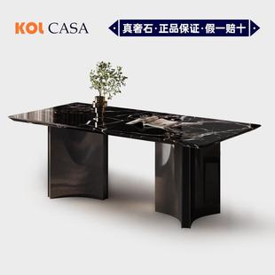 进口黑玫瑰奢石餐桌高级感大理石餐桌家用餐桌轻奢高级感吃饭餐桌
