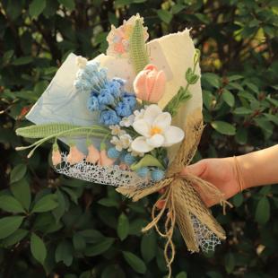 成品生日女生闺蜜礼物手工编织针织毛线实用送女友闺蜜钩织花束