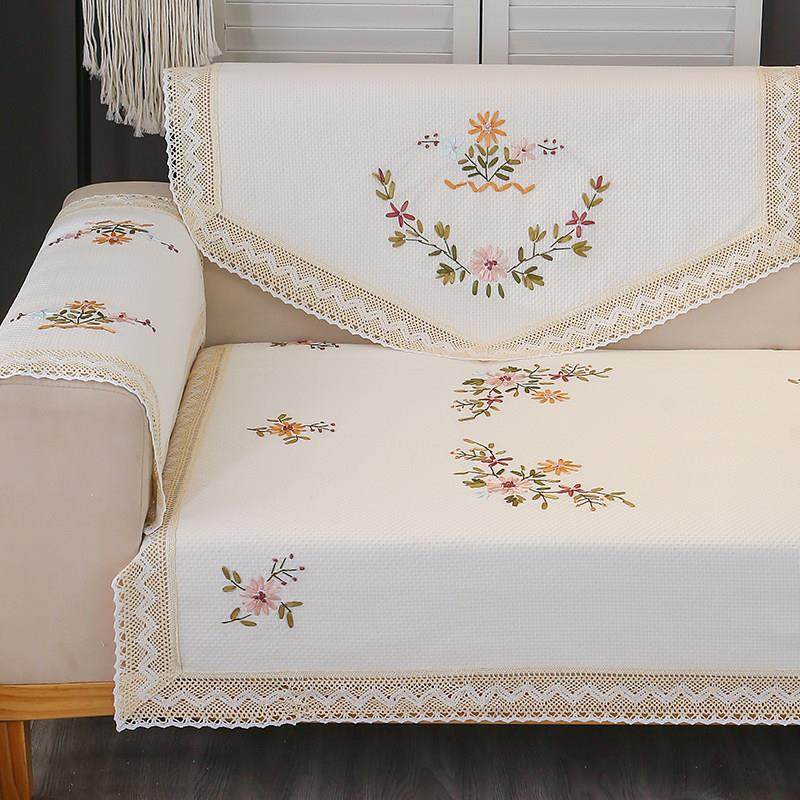 盖布靠背田园布艺四季通用白色简约单人沙发罩沙发垫盖巾沙发套,居家布艺,沙发垫,淘宝优惠券,粉丝福利购,淘宝优惠卷
