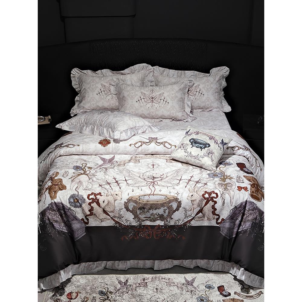 共生娃娃哥特式风格甜美和凉爽洛丽塔棉四件套60计数（200*98）缎