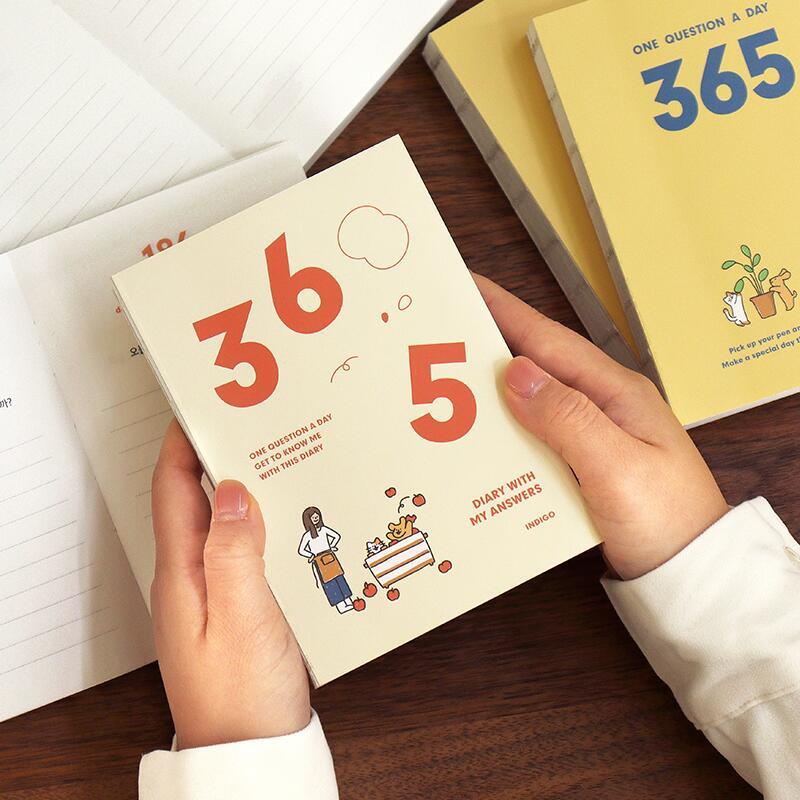 韩国indigo可爱手账365天万年胶套记事本萌系手帐本日记本1天1页