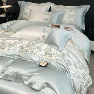 床上用品4 轻奢风120支天丝四件套真丝滑裸睡双面冰丝床单被套夏季
