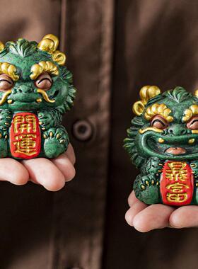 砂石招财瑞兽麒麟桌面摆件办公室装饰客厅玄关装饰品2025新款