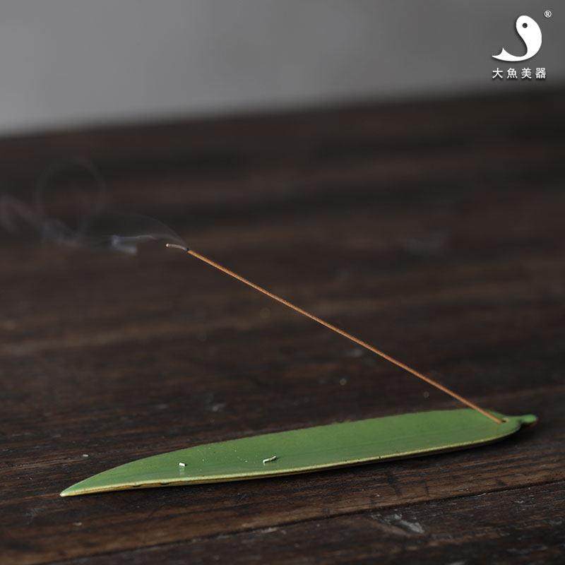 大鱼美器器竹叶线香香插陶瓷手工制作创意香座插香插香座香器,餐饮具,茶道/香炉,淘宝优惠券,粉丝福利购,淘宝优惠卷