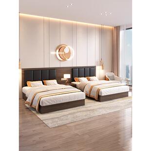 酒店专用床箱床架单人间无床榻民宿酒店家具标准间全套货源厂家