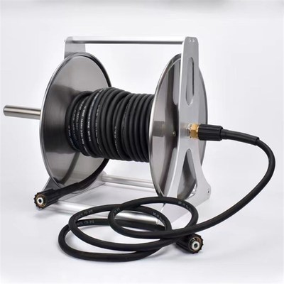 高压水管收纳架卷管器不锈钢金属洗车机洗车防爆钢丝