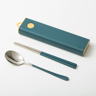 米立风物便携筷子勺子套装 单人学生上班旅行外带一人食餐具三件套