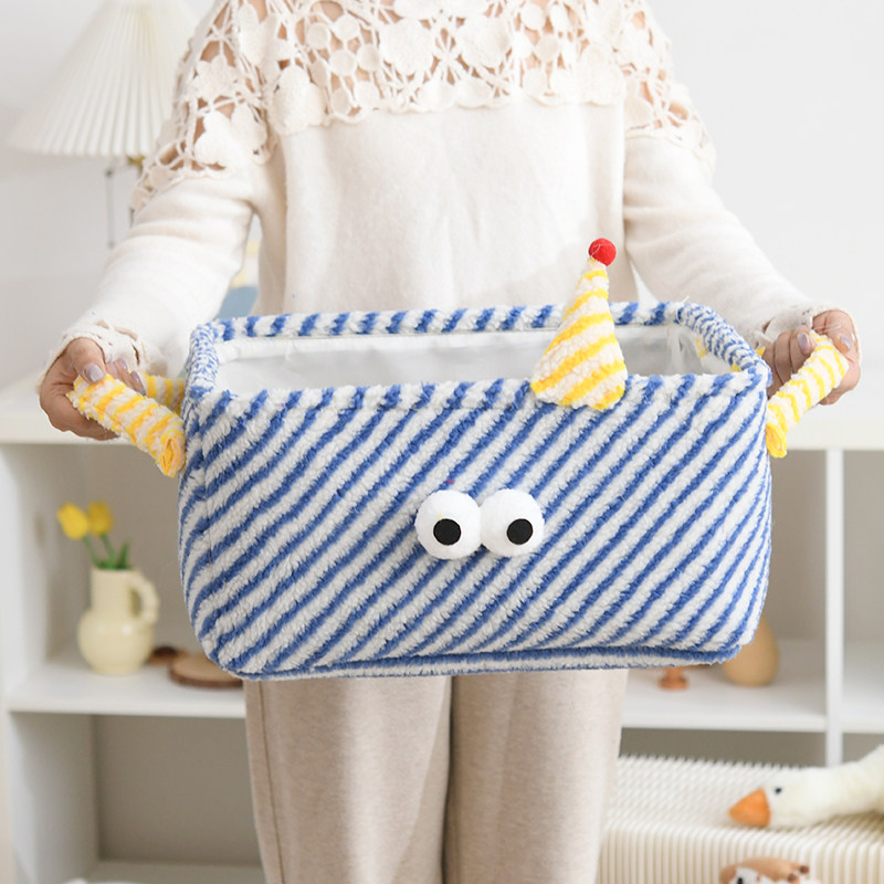 筱原多巴胺小怪兽收纳筐零食篮儿童房玩具整理箱可爱卡通玄关桌面