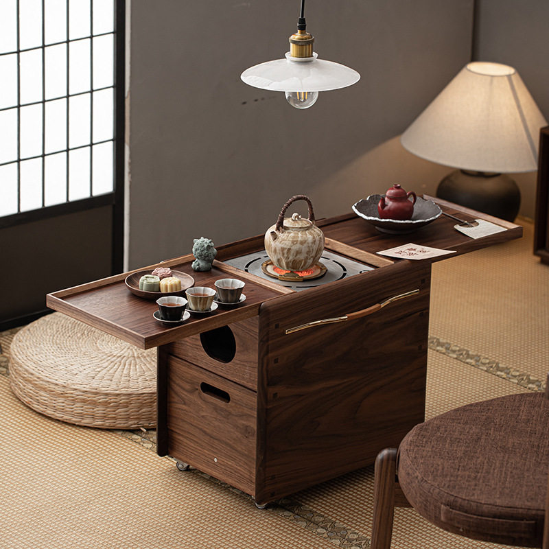 清欢丨胡桃木围炉煮茶碳烤炉 卡式碳烤炉桌泡茶台 茶室收纳柜火钵,住宅家具,家用茶台/茶桌,淘宝优惠券,粉丝福利购,淘宝优惠卷