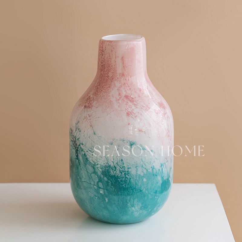 琉璃花瓶摆件客厅插花轻奢高级感玻璃F创意艺术北欧风无为时间馆
