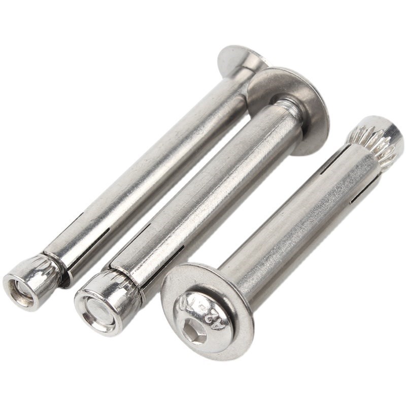 10头膨胀螺栓M4拉爆内置30内M8式膨胀螺丝头半圆内六角不.锈钢盘M