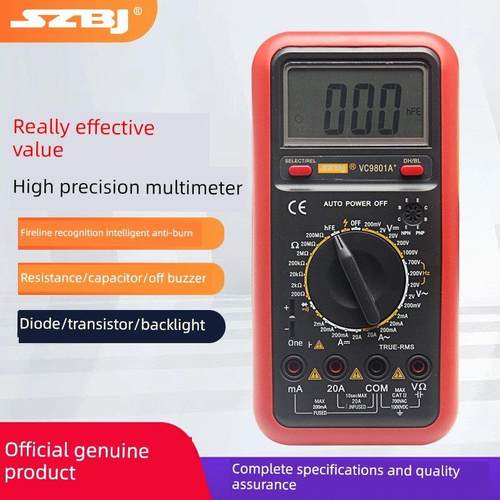 滨江VC9801/2A+数字万用表电阻电容测量VC92交直流电压2000V高压