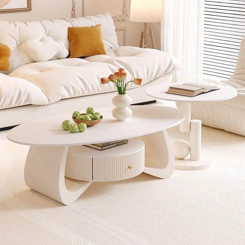 奶油椭圆形小茶几现代卧室家用网红高级轻奢茶桌小户型,3C数码配件,USB灯,淘宝优惠券,粉丝福利购,淘宝优惠卷