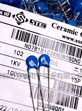 松田STEY5P1KV102K1000V脚距5mmN07B1B102K1000PF瓷片电容