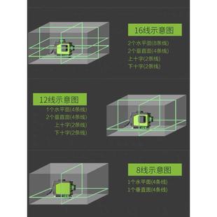恒昌绿光16线贴地仪4D水平仪高精度强光8线12线扫平仪贴墙一体机