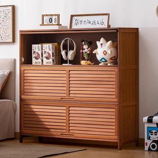 书架书柜置物架带柜门储物柜一体格子柜展示柜落地多层客厅置物柜