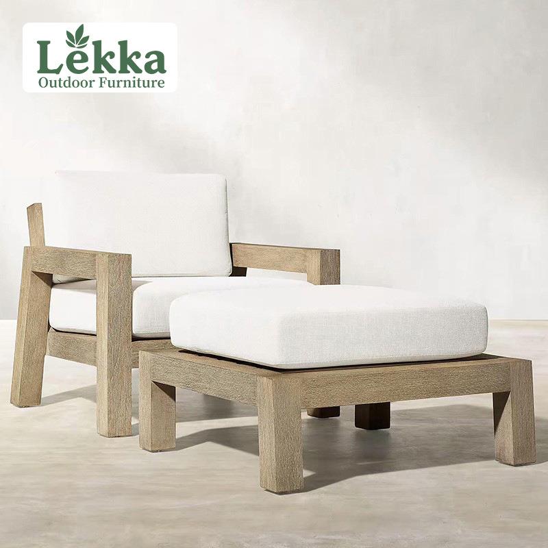 北欧户外柚木沙发别墅庭院懒人沙发茶几酒店花园露台室外实木家具