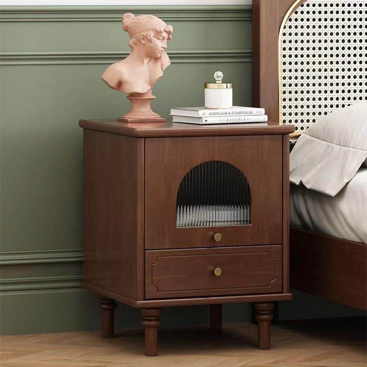 法式复古实木床头柜卧室收纳家用储物柜小型中古风轻奢床边柜整装,农机/农具/农膜,植保机械,淘宝优惠券,粉丝福利购,淘宝优惠卷