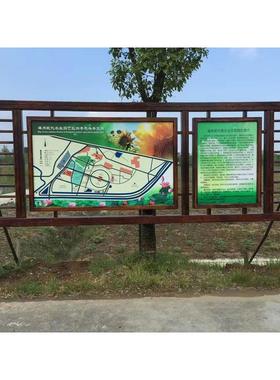 公园景区指示牌木质宣传公告栏指路导向广告标识简介导游导览图牌