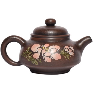 滇垚云南建水紫陶彩填茶壶全手工菩提纹非紫砂泡茶壶家用功夫茶具