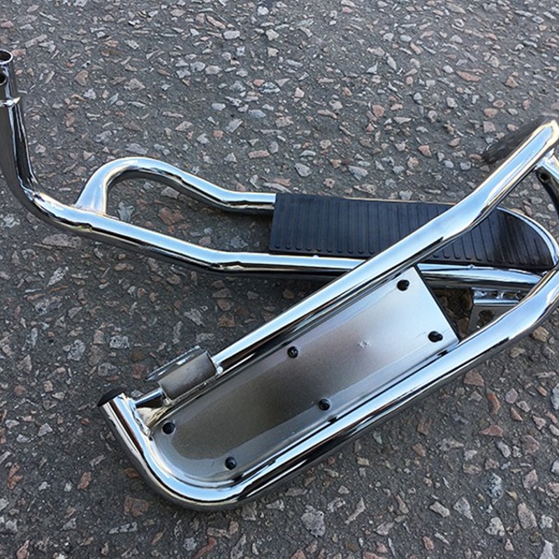 珠江太子摩托后货架连体脚踏板 GN125 HJ125-8改装脚踏板后脚踏