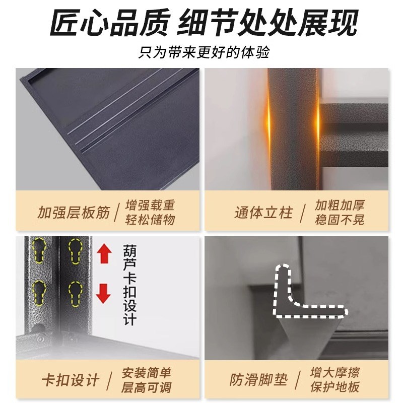 家用货架置物架多层落地阳台杂物间储藏行李箱收纳下空式角钢架子