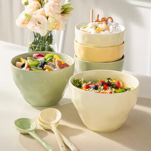 奶油风面碗家用2024新款高级感陶瓷斗笠碗大号个人专用精致酸奶碗