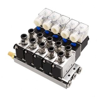 气动电磁阀阀组4V210阀岛控制阀气缸控制器汇流板底座DC24V
