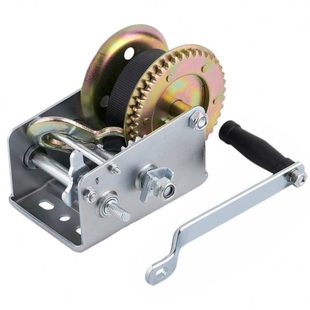 优质手动绞盘卷扬机配高强度涤纶织带2500磅手摇器游艇拖车配件