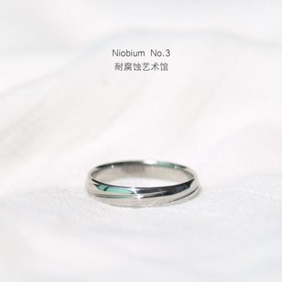 微澜纯铌戒指花纹简约冷淡风铱馆长原创素戒稀有金属对戒520礼物