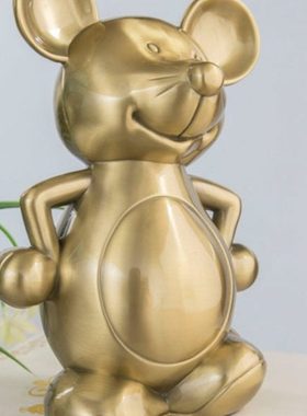 金属欧式创意大号储蓄罐个性礼物可爱叉腰老鼠存钱罐生肖儿童礼品