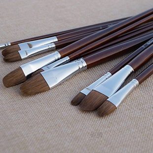 6pcs Fine Weasel Hair Paint Brush Water Color Oil Paint Brus