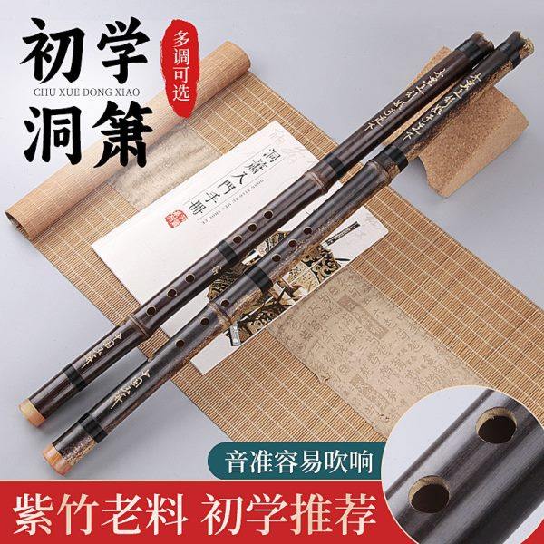 洞箫紫竹专业高档洞萧笛初学入门零基础箫乐器短潇古风八孔GF调