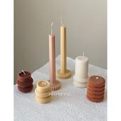 手工底鹿罗马柱条纹圆梦道具工作室香薰蜡烛古典杆圆柱家居装 饰长