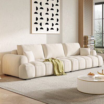 轻奢式意小户型风现代云朵直排新款奶油极简风客厅布艺沙发大沙发