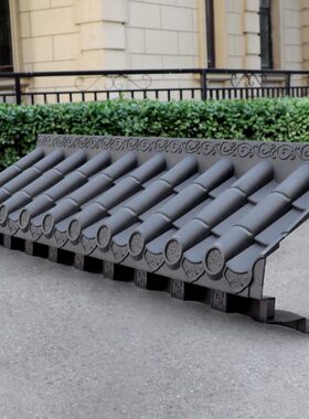 檐瓦免架子塑料瓦仿古36墙面装饰11中式中号屋架子一体兔*0树脂cm