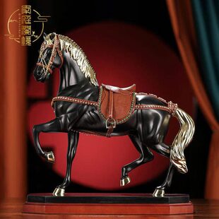 客厅装 饰马达办公室桌成功功面秦庭澜境纯铜马摆件新摆设店家居开
