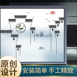 新中式墙面装饰屋檐挂件徽派楼梯过道壁饰客厅电视背景墙墙饰壁挂