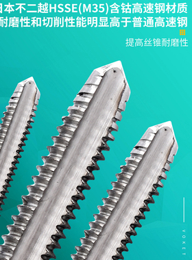 含钴电器牙直槽丝攻HT  1BA 2BA 3BA 4BA 5BA 6BA机手两用丝锥