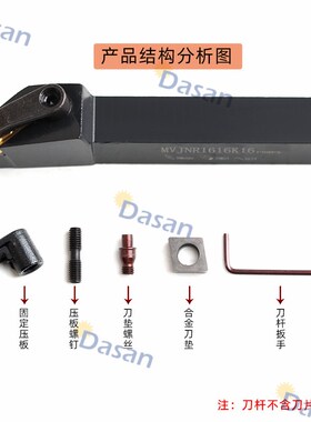 93度外圆数控刀杆装菱形刀片 MVJNR2020K16 MVJNL2525M16