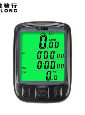 24功能屏幕顺东SD-563A 码表 山地自行车单车测速表 绿色夜光