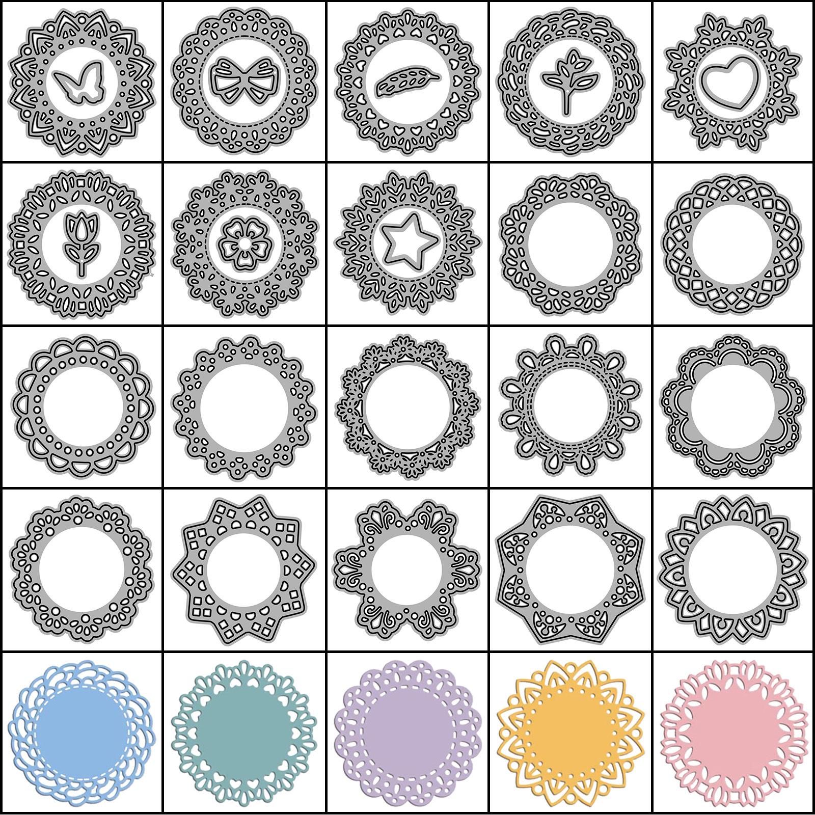 20款圆形花边框 金属碳钢刀模DIY切割刀模跨境货源12月2022年新款