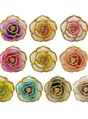 跨境热品圆形玫瑰花包包挂钩内折叠桌边立体挂包钩20色厂家现货