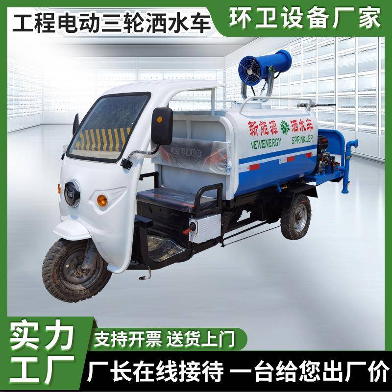 工地电动四轮雾炮洒水车市政环卫工程电动洒水车新能源绿化洒水车