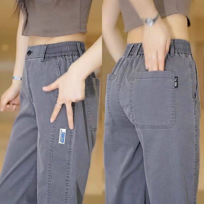 莱赛尔天丝牛仔裤男士夏季薄款宽松直筒阔腿裤美式潮牌休闲长裤子