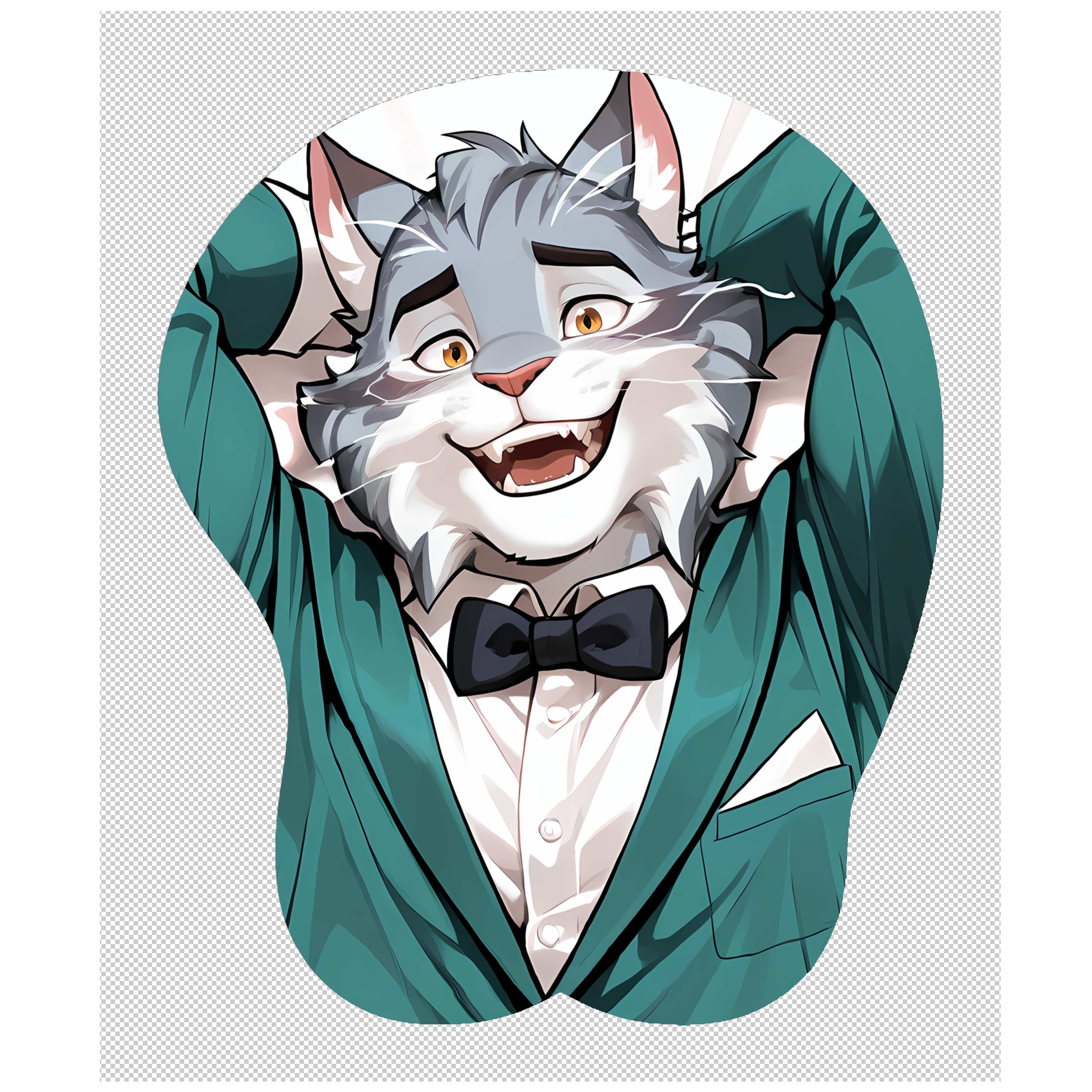 原创福瑞furry兽人鼠标垫胸肌肉男立体3d硅胶疯狂动物城宝伯特